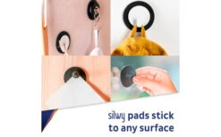 Silwy Clever Gancho Magnético Incl. Metal Nano Gel Pad 5 Cm 2 Pcs. Negro -Barbacoa Suministros Tienda 337085 2581289