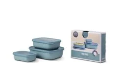 Mepal Cirqula Multi Bowl Set Rectangular Poco Profundo 3 Piezas Azul Nórdico -Barbacoa Suministros Tienda 441053 3178037