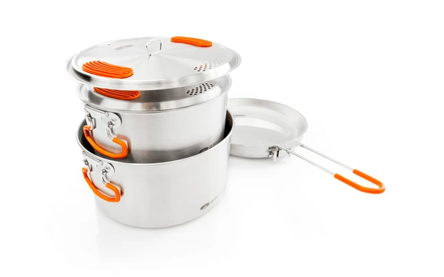 GSI Base Inoxidable Camper Set De Cocina Medio 6 Piezas 2 Ollas 2 / 3 Litros Sartén 22,8 Cm 3 GSI Base Inoxidable Camper Set De Cocina Medio 6 Piezas 2 Ollas 2 / 3 Litros Sartén 22,8 Cm