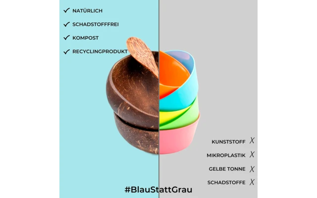 Juego De 2 Cáscaras De Coco Con Cuchara Y Soporte 7 Juego De 2 Cáscaras De Coco Con Cuchara Y Soporte - Imagen 5