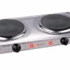 Placa De Cocción Eléctrica Alpina Con 2 Quemadores 230 V Plata/negro