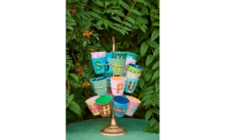 Rice Taza De Melamina Arroz Mediana 9 Cm Azul Con Letras I